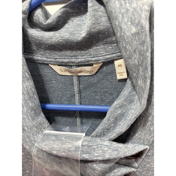 Soft Surroundings Long Sleeve Brinley Button Neck Top - Blue- Petite Small New - Picture 2 of 10